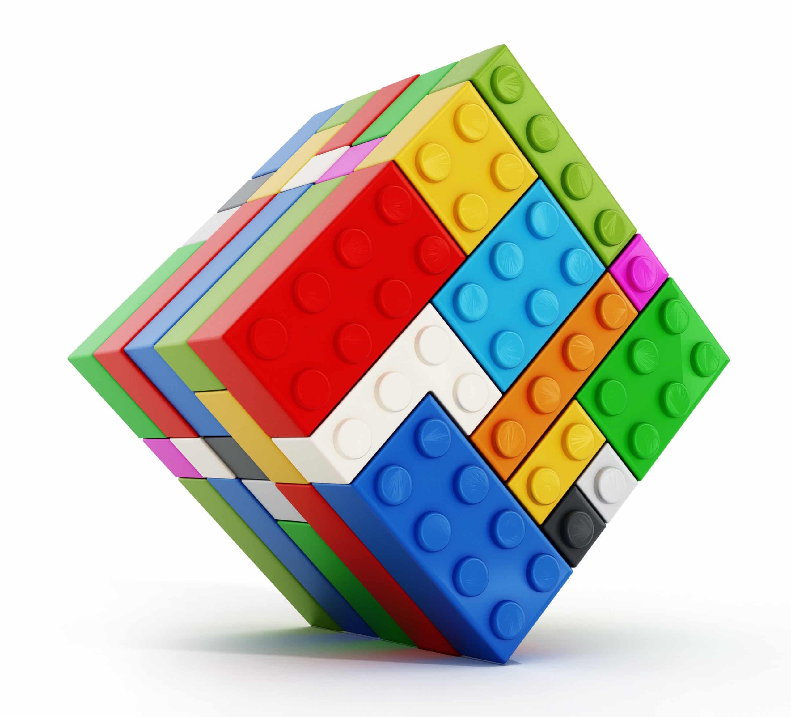 Multi colored toy blocks cube