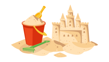 Sandcastle and bucket