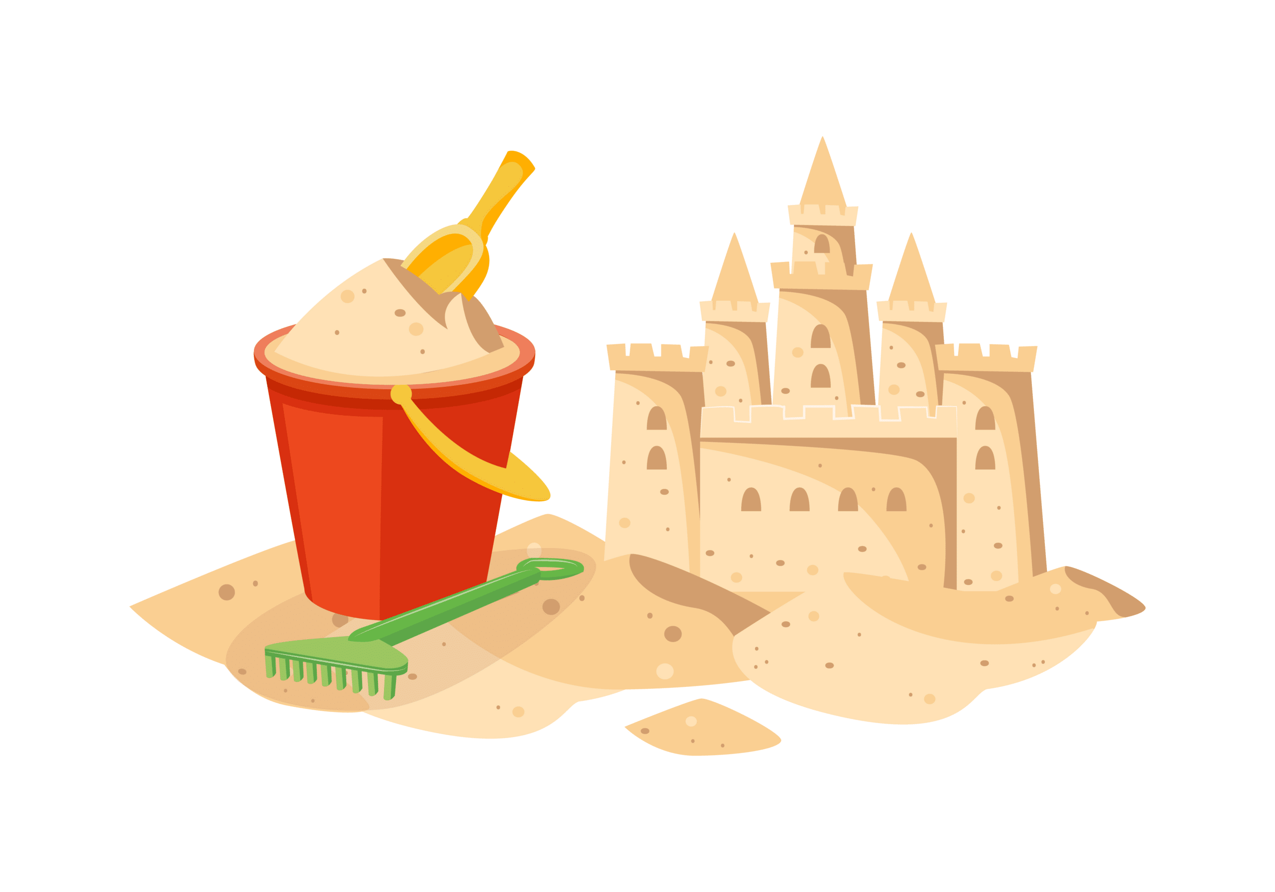 Sandcastle and bucket