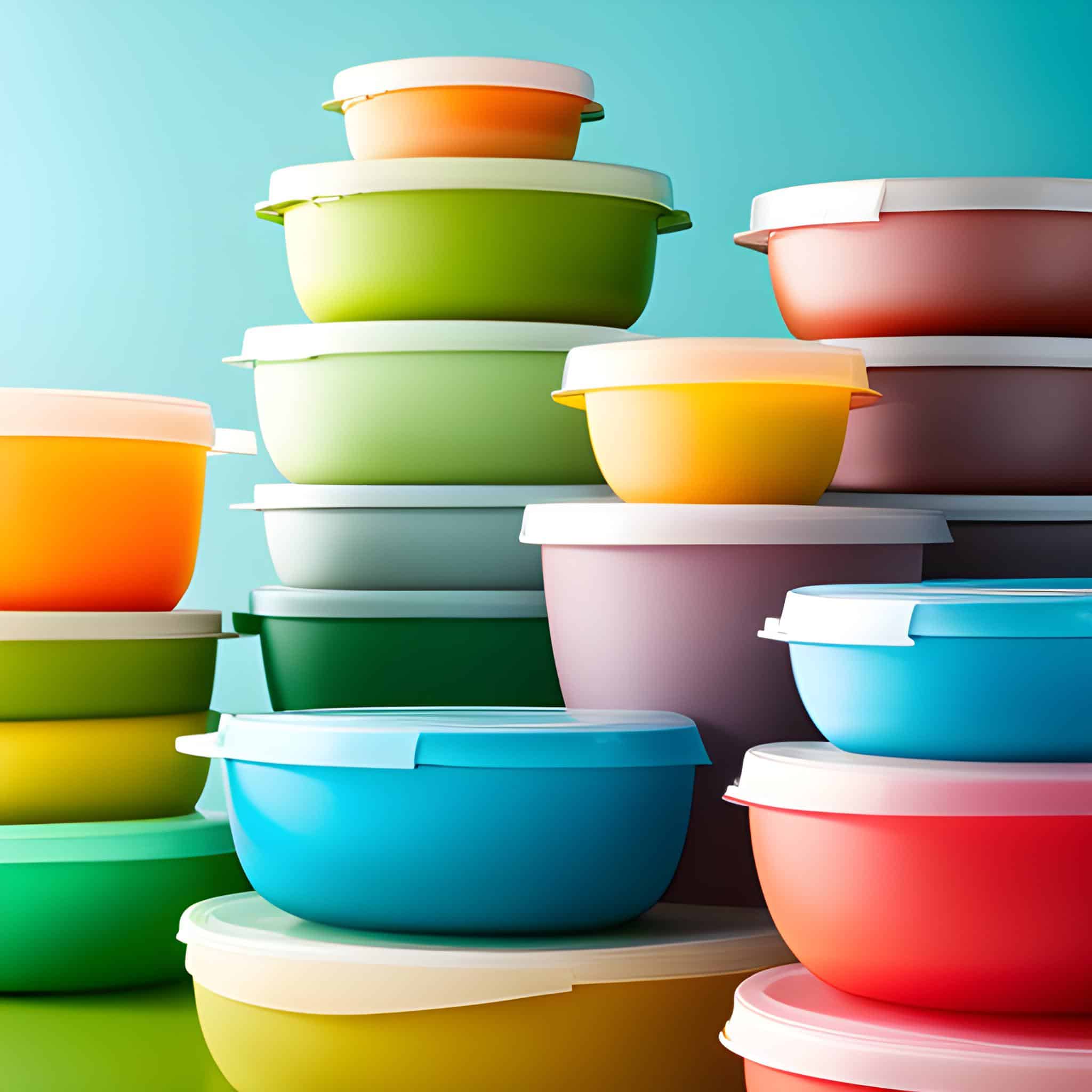 A pile of different Tupperware containers.