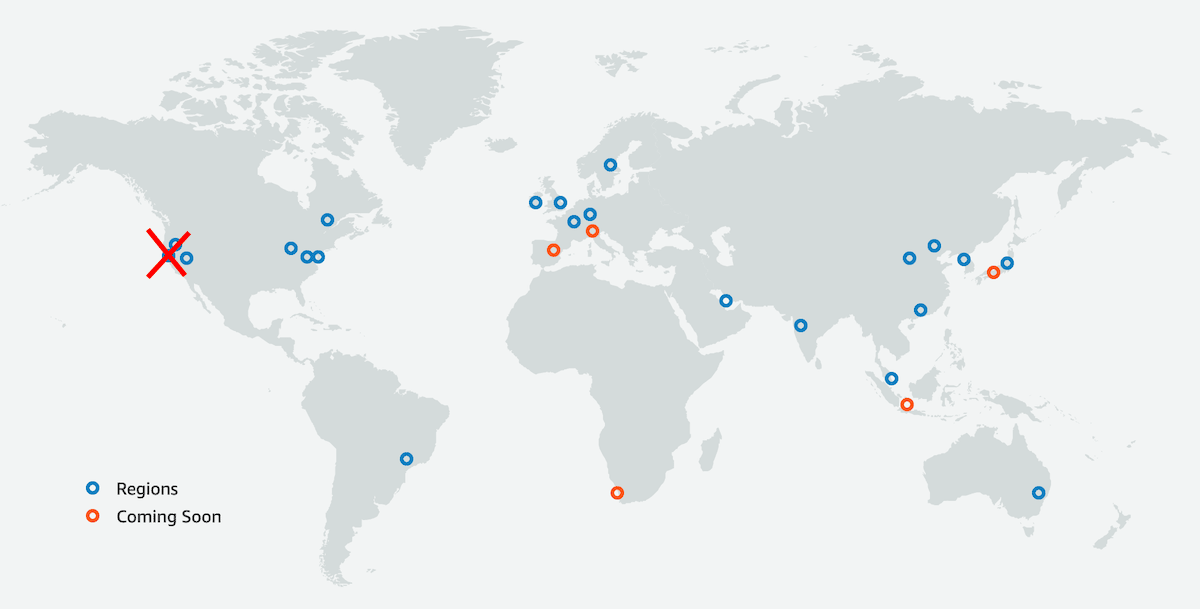 US-West-1 is unavailable