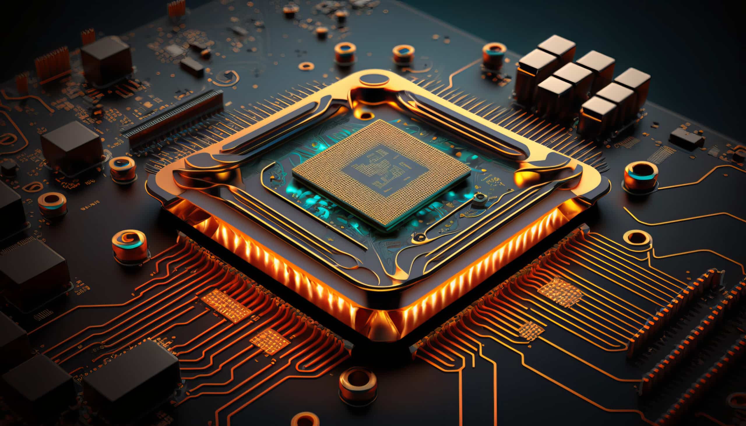 Processor chipset and circuit board background